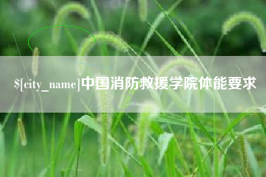 宝应县中国消防救援学院体能要求