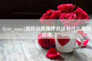 宝应县消防设施操作员证有什么用途百度