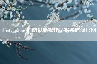 宝应县消防设施操作员报名时间官网