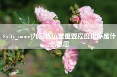 宝应县九宫格位置重要程度排序是什么意思
