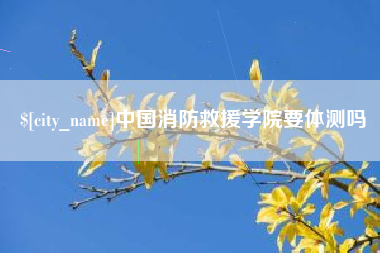 宝应县中国消防救援学院要体测吗